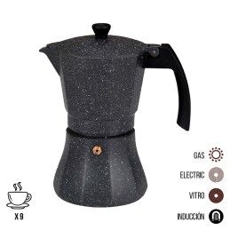 EDM Product|Cafeteira Italiana EDM Preto Alumínio 9 Copos Indução