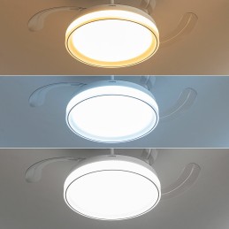 Ventoinha de Teto com Luz LED e 4 Pás Retráteis Blalefan InnovaGoods Branco 72 W Ø49,5-104 cm