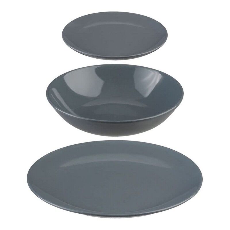 Secret de Gourmet|Louça Secret de Gourmet Cinzento Cerâmica 18 Peças
