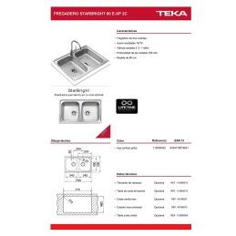 Teka|Lava-loiça de Duas Cubas Teka STARBRIGHT 80 E-XP 2C