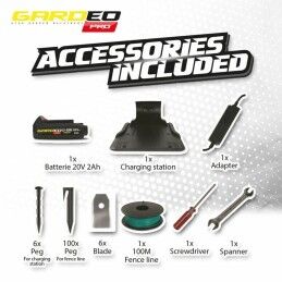 Gardeo|Robot corta-relva Gardeo GRO20V20WIFI 1000 M² 800 m²