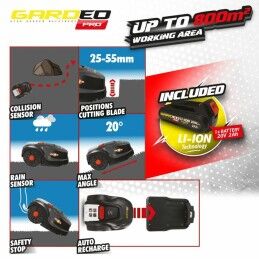 Gardeo|Robot corta-relva Gardeo GRO20V20WIFI 1000 M² 800 m²