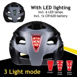 Dunlop|Capacete de Ciclismo para Adultos Dunlop M Preto Leve LED