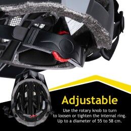 Dunlop|Capacete de Ciclismo para Adultos Dunlop M Preto Leve LED