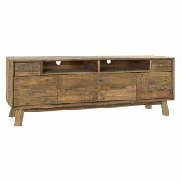 Home ESPRIT|Mesa de apoio Home ESPRIT Preto Natural Cristal Abeto 46 x 46 x 55,5 cm