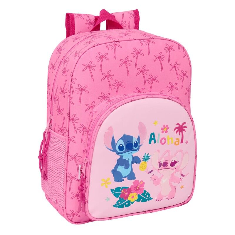 Lilo & Stitch|Mochila Escolar Lilo & Stitch Chill Cor de Rosa 32 x 38 x 12 cm