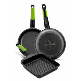 BRA|Grelhador BRA A121459 Preto Metal Alumínio Ø 28 cm