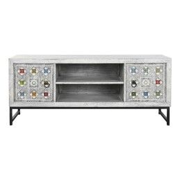 DKD Home Decor|Móvel de TV DKD Home Decor Branco Bege Cinzento Multicolor Cerâmica Madeira de mangueira 130 x 40 x 56 cm