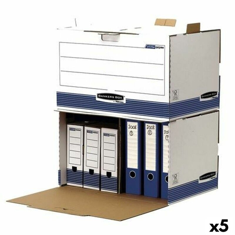 Fellowes|Caixa de Arquivo Fellowes    Azul Branco 5 Unidades (33,5 x 55,7 x 38,9 cm)