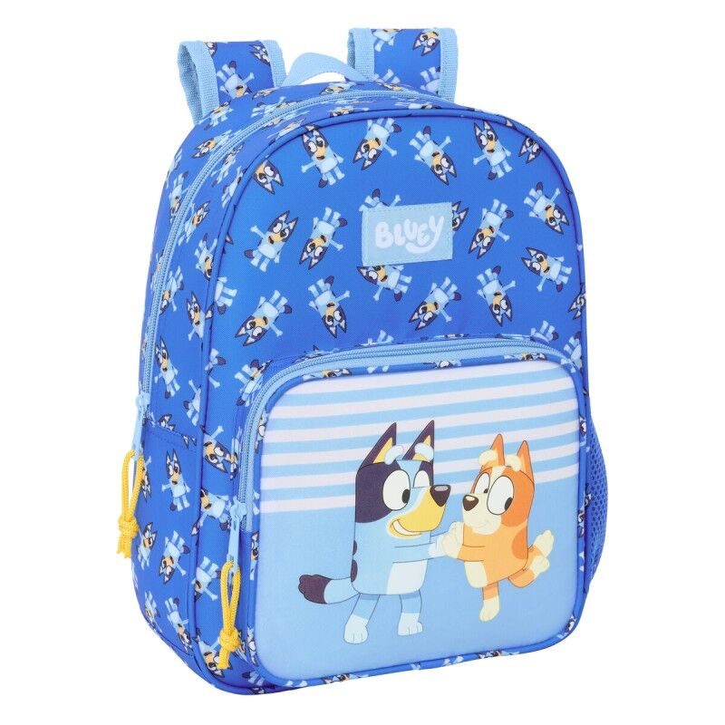 Bluey|Mochila Escolar Bluey Let's play Azul 26 x 34 x 11 cm