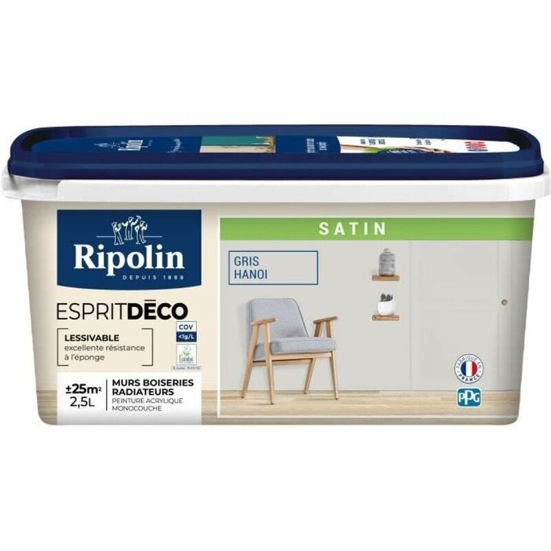 Ripolin|Tinta acrílica Ripolin Cinzento Escuro 250 ml Ripolin|Tinta acrílica Ripolin Cinzento Escuro 250 ml