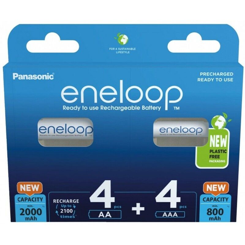 Panasonic|Pilhas Recarregáveis Panasonic BK-3MCDE+4MCDE/8CP Panasonic|Pilhas Recarregáveis Panasonic BK-3MCDE+4MCDE/8CP