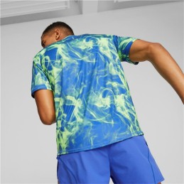 Camisola de Manga Curta Homem Puma Run Favorite Azul Verde