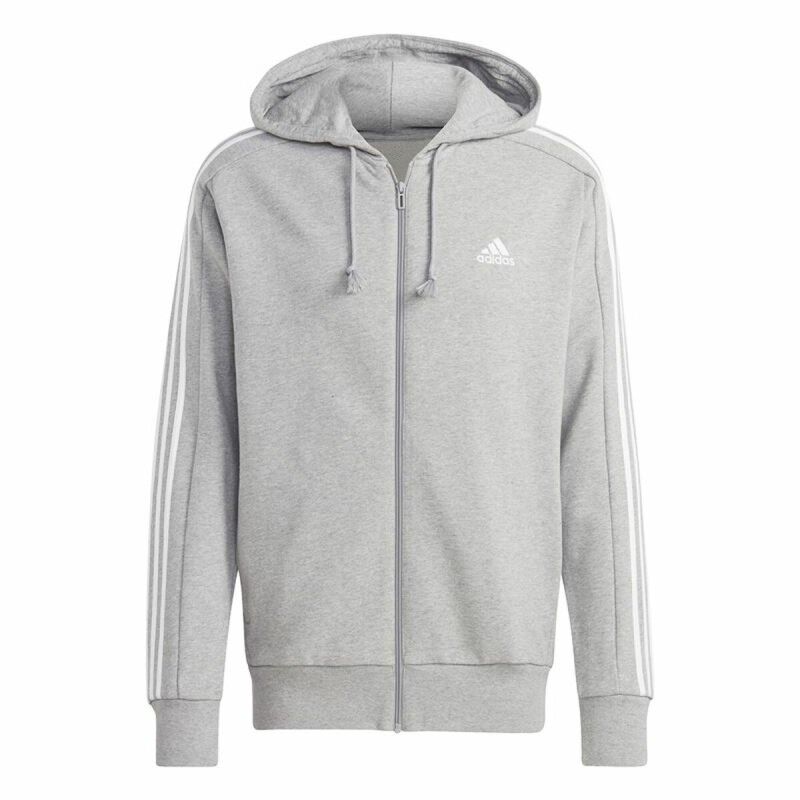 Adidas|Polar com Capuz Homem Adidas 3S Ft Fz Hd Cinzento Adidas|Polar com Capuz Homem Adidas 3S Ft Fz Hd Cinzento