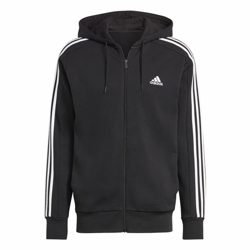 Adidas|Polar com Capuz Homem Adidas Essentials French Terry 3 bandas Preto