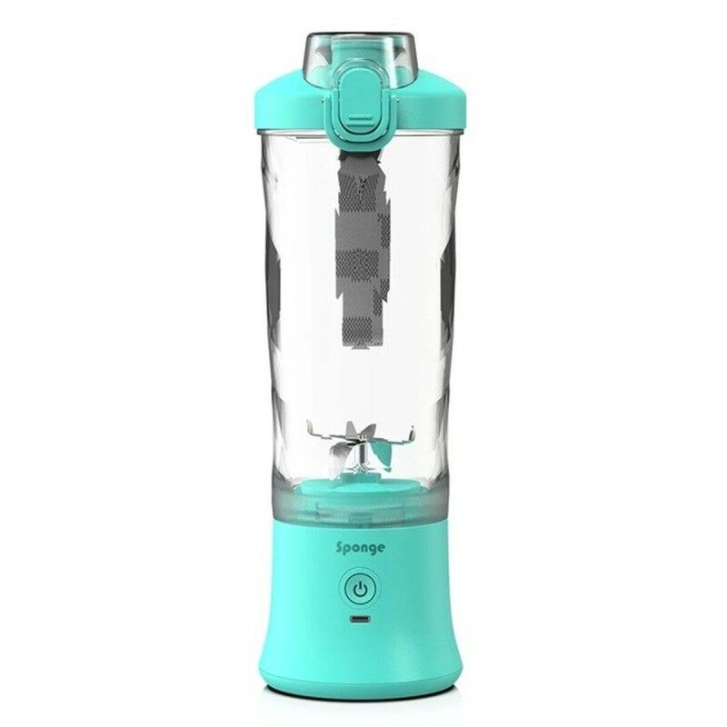 Sponge|Batedora de Copo Sponge 703674402223 Transparente Turquesa 600 ml