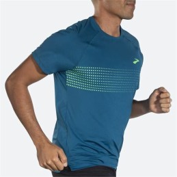 Camisola de Manga Curta Homem Brooks Atmosphere 2.0 Ciano