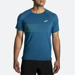 Camisola de Manga Curta Homem Brooks Atmosphere 2.0 Ciano