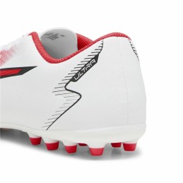 Chuteiras para Adultos Puma Ultra Play MG Branco Vermelho