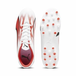 Chuteiras para Adultos Puma Ultra Play MG Branco Vermelho