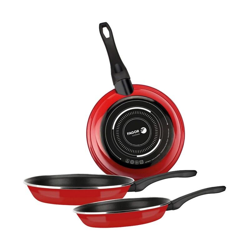 Fagor|Conjunto de Frigideiras Fagor Vermelho Fagor|Conjunto de Frigideiras Fagor Vermelho