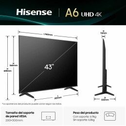 Hisense|Smart TV Hisense 43A6Q 43" 4K Ultra HD LED HDR D-LED