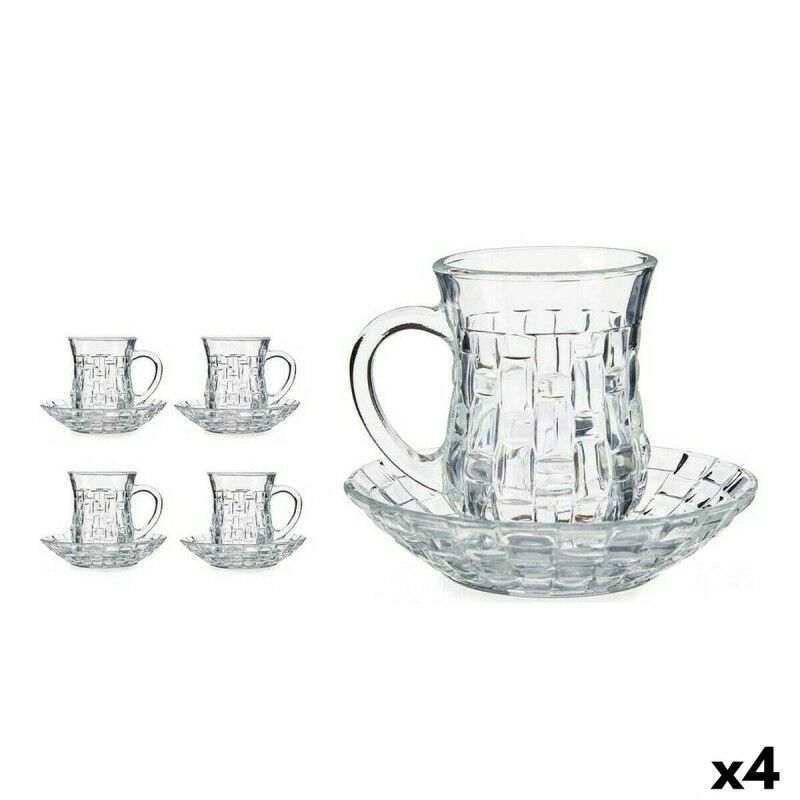 Vivalto|Conjunto de Chávenas com Pratos 125 ml Transparente Vidro (12 x 9 x 12 cm) (4 Unidades) Vivalto|Conjunto de Chávenas com Pratos 125 ml Transparente Vidro (12 x 9 x 12 cm) (4 Unidades)