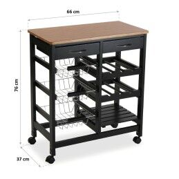 Versa|Carrinho de Vegetais Versa BK Madeira MDF (37 x 76 x 66 cm)