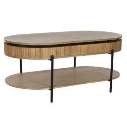 DKD Home Decor|Mesa de apoio DKD Home Decor 49 x 49 x 72 cm Cristal Preto Dourado Metal