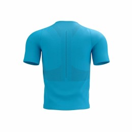 Camisola de Manga Curta Unissexo Compressport Trail Half-Zip Fitted SS Azul celeste