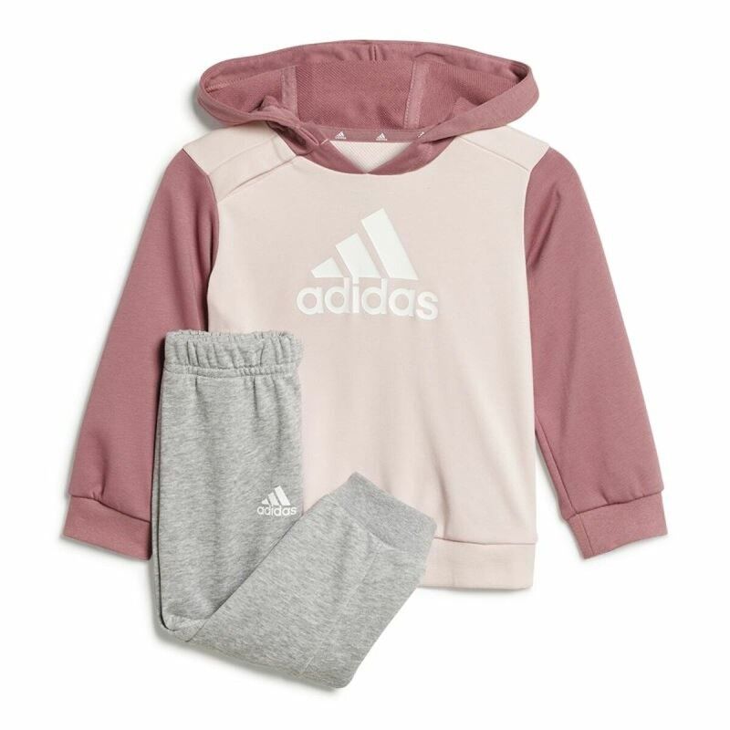Adidas|Fato de Treino Infantil Adidas Essentials Colorblock Cinzento Cor de Rosa Adidas|Fato de Treino Infantil Adidas Essentials Colorblock Cinzento Cor de Rosa