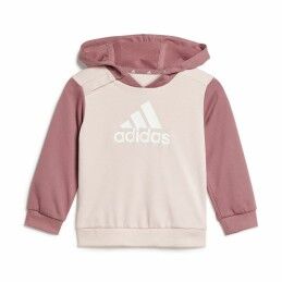 Adidas|Fato de Treino Infantil Adidas Essentials Colorblock Cinzento Cor de Rosa