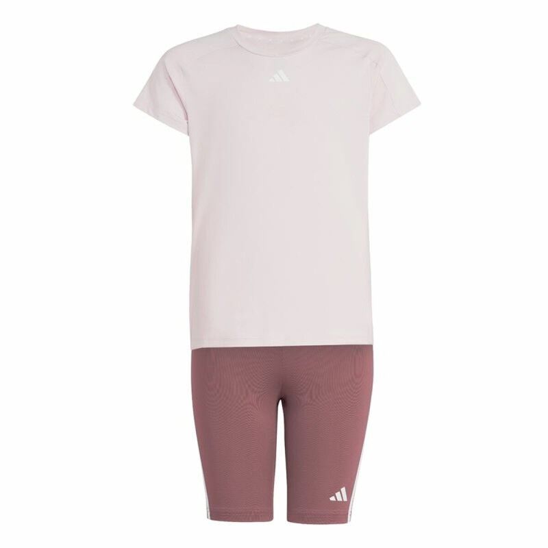 Adidas|Conjunto Desportivo para Crianças Adidas Train Essentials Cor de Rosa Adidas|Conjunto Desportivo para Crianças Adidas Train Essentials Cor de Rosa