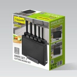 Feel Maestro|Conjunto de Facas de Cozinha e Suporte Feel Maestro MR-1412-BLACK