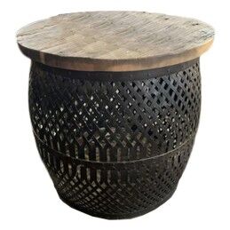 DKD Home Decor|Mesa de apoio DKD Home Decor 41 x 41 x 47 cm Preto Dourado Ferro