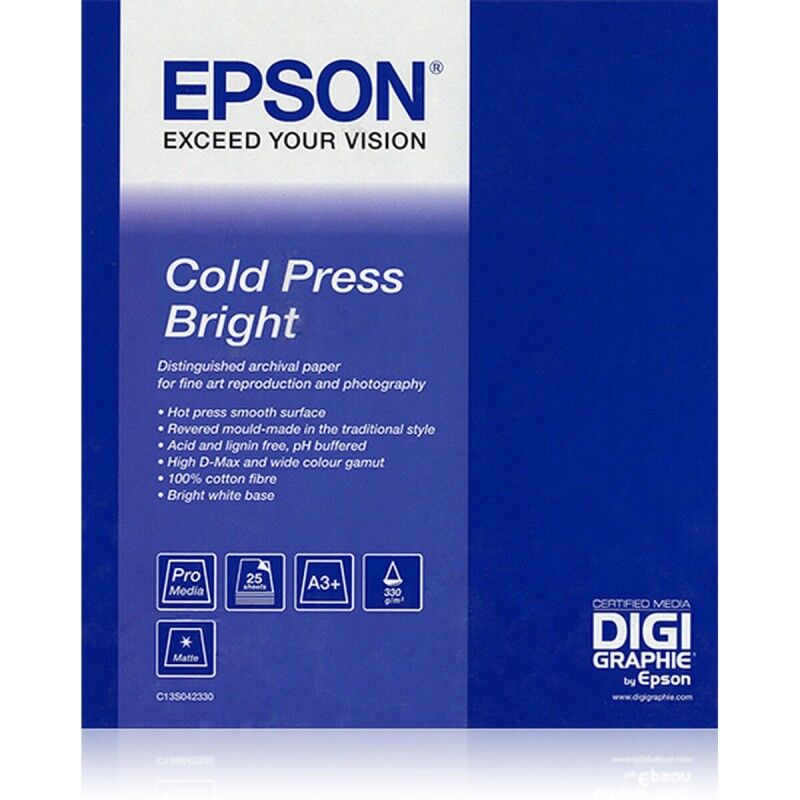 Epson|Papel de aquarela Epson GF Papel Artístico Cold Press Bright Epson|Papel de aquarela Epson GF Papel Artístico Cold Press Bright