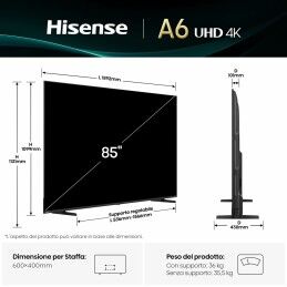 Hisense|Smart TV Hisense 85A6Q 85" 4K Ultra HD LED HDR D-LED