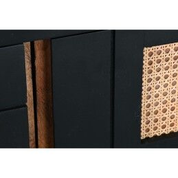 DKD Home Decor|Móvel de TV DKD Home Decor Preto Rotim Madeira de mangueira (145,5 x 40,5 x 60 cm)