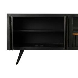 DKD Home Decor|Móvel de TV DKD Home Decor Preto Rotim Madeira de mangueira (145,5 x 40,5 x 60 cm)