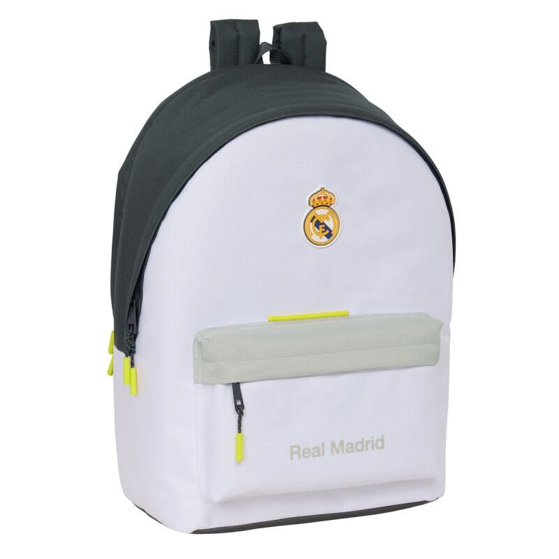 Real Madrid C.F.|Mochila Escolar Real Madrid C.F. Branco 31 x 44 x 18 cm
