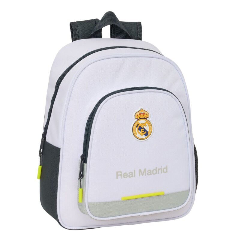 Real Madrid C.F.|Mochila Escolar Real Madrid C.F. Branco 28 x 34 x 10 cm Real Madrid C.F.|Mochila Escolar Real Madrid C.F. Branco 28 x 34 x 10 cm