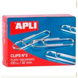 Apli|Clipes Apli Nº 2 Prateado Prata 32 mm (10 Peças) (20 Unidades)