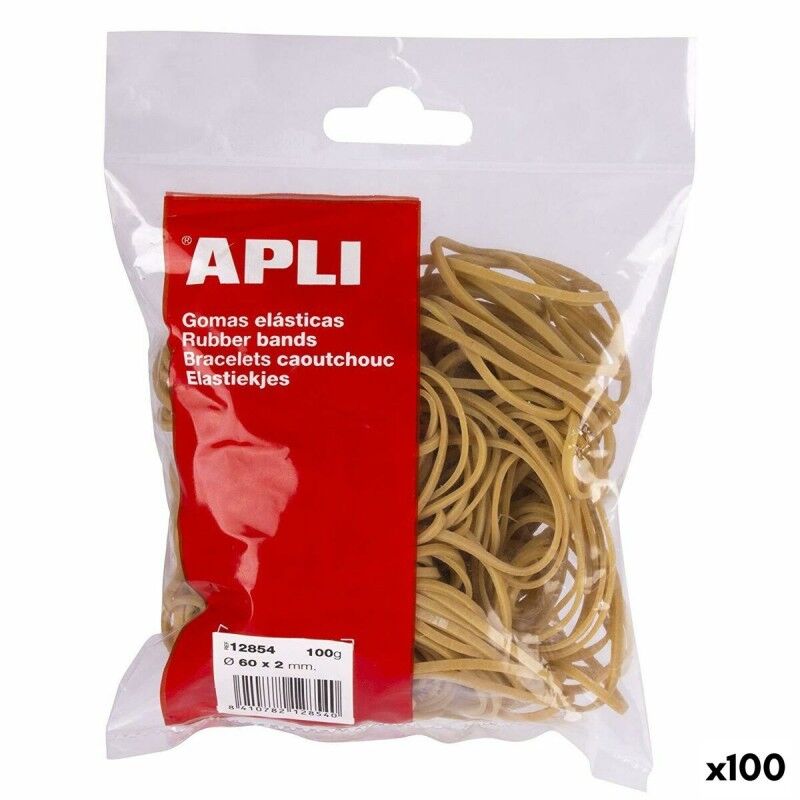 Apli|Tiras elásticas Apli Castanho 100 x 2 mm (100 Unidades) Apli|Tiras elásticas Apli Castanho 100 x 2 mm (100 Unidades)