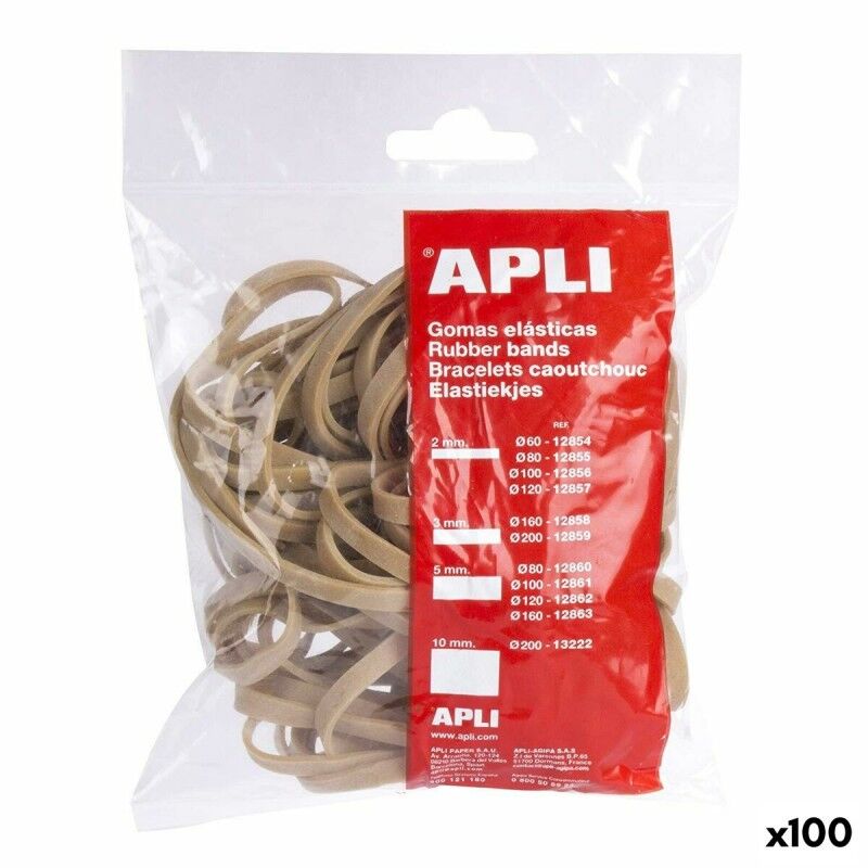 Apli|Tiras elásticas Apli Castanho 120 x 2 mm (100 Unidades) Apli|Tiras elásticas Apli Castanho 120 x 2 mm (100 Unidades)