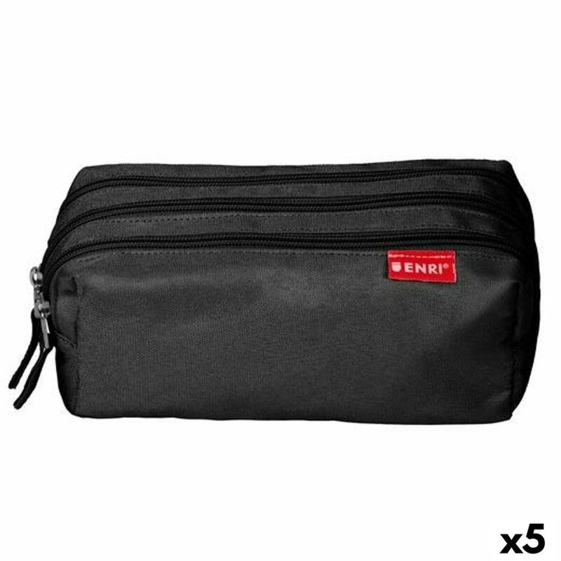 ENRI|Bolsa Escolar ENRI Preto 21 x 7 x 11 cm (5 Unidades)