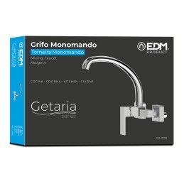 EDM Product|Torneira Monocomando EDM 01195 Getaria Prateado Aço inoxidável Latão Zinco Lava-loiça