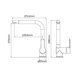 EDM Product|Torneira Monocomando EDM 01126 Calella Prateado Aço inoxidável Latão Zinco Lava-loiça