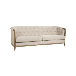 DKD Home Decor|Sofá DKD Home Decor Castanho Linho Madeira da borracha Tradicional (122 x 69 x 72 cm)