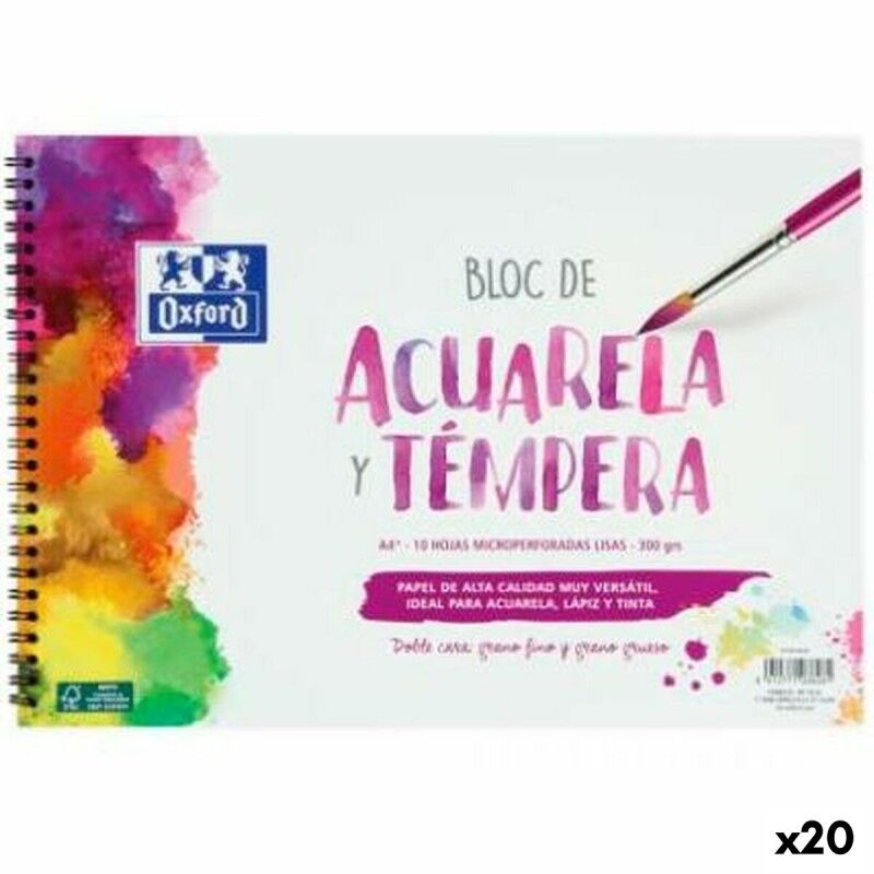 Oxford|Bloco de aquarelas Oxford 10 Folhas 300 g/m² (20 Unidades) Oxford|Bloco de aquarelas Oxford 10 Folhas 300 g/m² (20 Unidades)