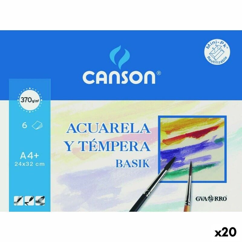 Canson|Papel de aquarela Canson 6 Folhas 370 g/m² (20 Unidades) Canson|Papel de aquarela Canson 6 Folhas 370 g/m² (20 Unidades)